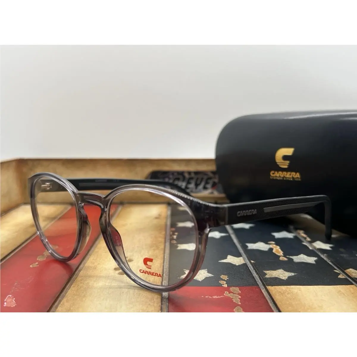 Carrera 8886 R6S Smoke Grey Transparent Eyeglasses 50mm Frame Option To Add RX