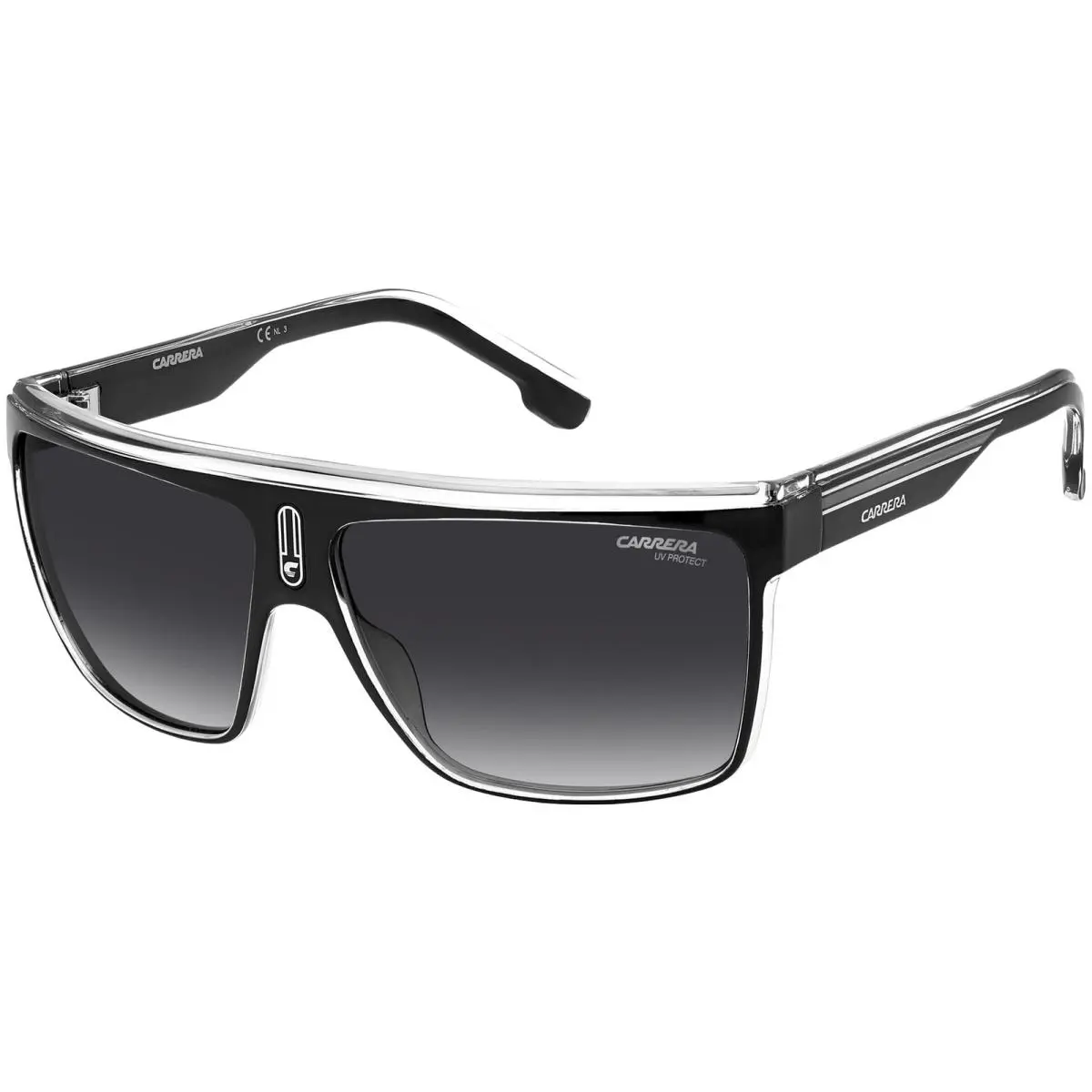 Carrera Men`s Black White Square Brow-line Sunglasses - CA22N 080S 9O