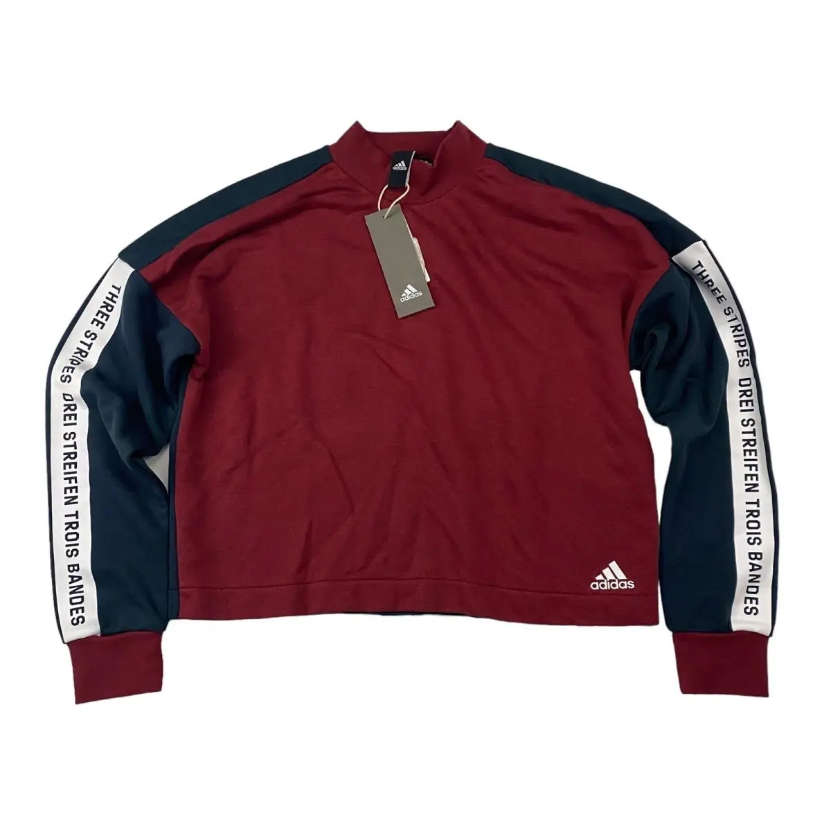 Adidas Sport ID Sweatshirt Sweatpants Outfit Set Maroon Blue CY0687 CY0686