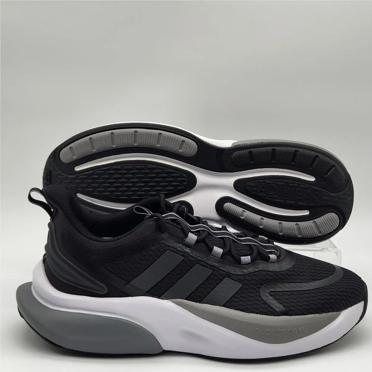 Mens Size 12 Adidas Alphabounce Plus Black Grey Running Shoes HP6144