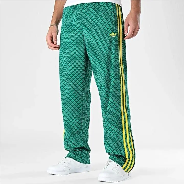 Adidas Originals Firebird Loose Green Monogram Track Pants Size Large KD0396