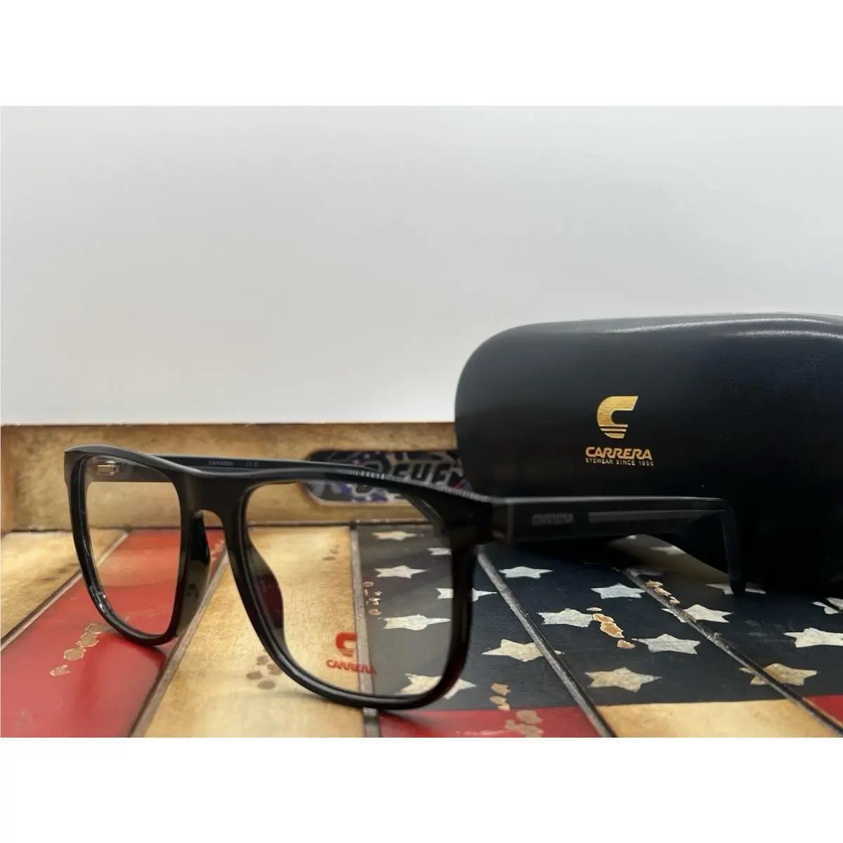 Carrera 8892 0BA Black Grey Eyeglasses 55mm Frame Option To Add RX