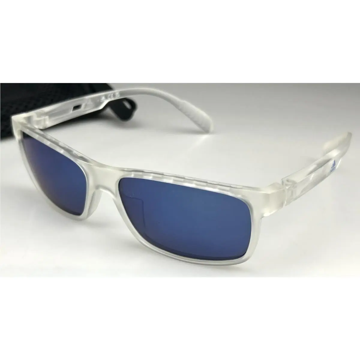 Adidas SP0023 26X Men`s 58mm Clear Frame Blue Mirror Lens Sunglasses