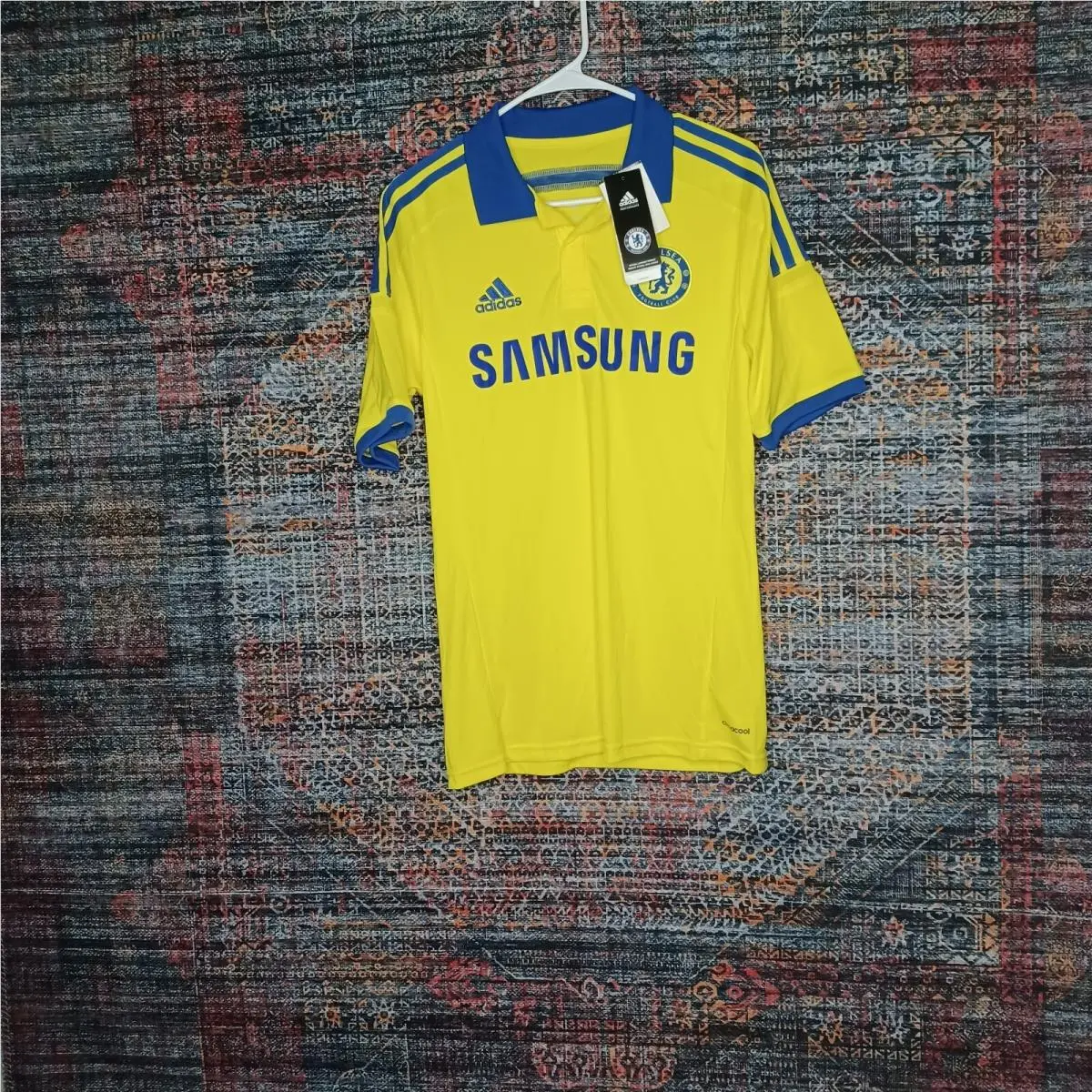 Adidas Mens Yellow Blue Samsung Chelsea 2014 2015 Soccer Jersey S m37745