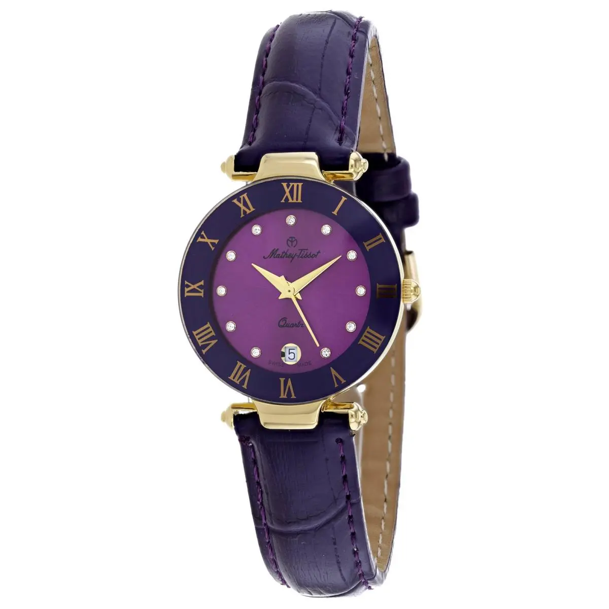 Mathey Tissot Women`s Coupole Purple Dial Watch - K229MV