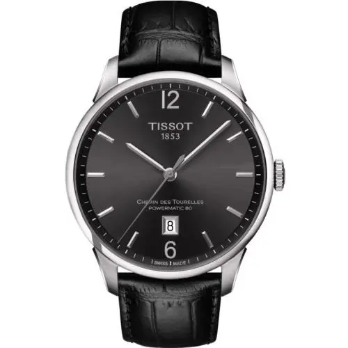 Tissot T-classic Automatic Black Strap Black Dial Men`s Watch T0994071644700