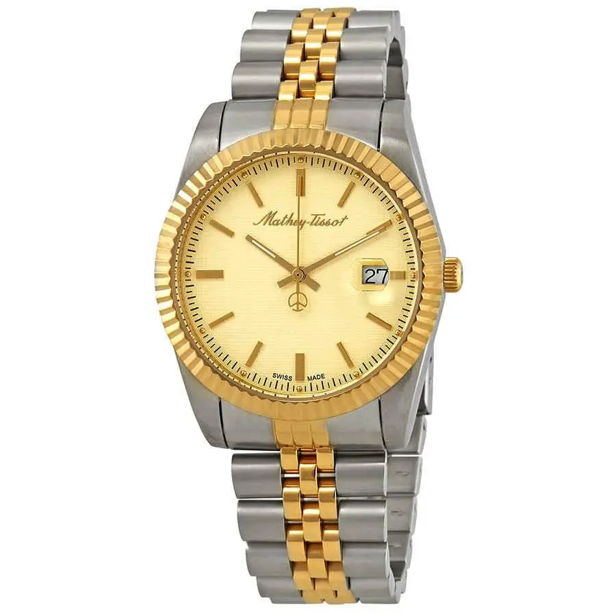 Mathey-tissot Mathey Iii Quartz Gold Dial Two-tone Men`s Watch H810BDI
