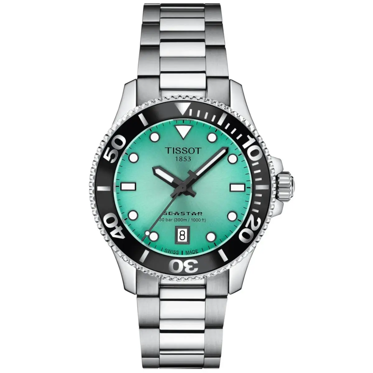 Seastar 1000 Quartz 36mm Turquoise Dial Unisex Watch T120.210.11.091.00 by Tissot