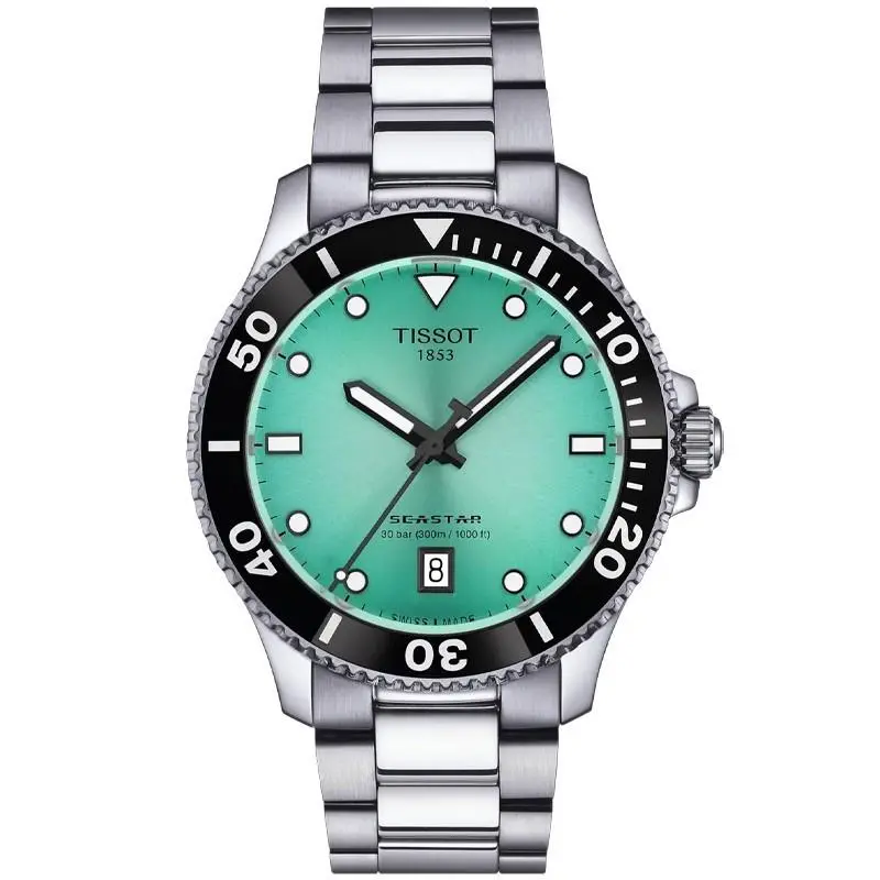 Tissot Seastar 1000 40mm Turquoise Dial Stainless Steel Watch T1204101109100
