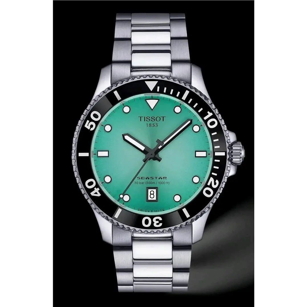 Tissot Seastar 1000 Turquoise Dial Stainless Men`s Watch T120.410.11.091.00