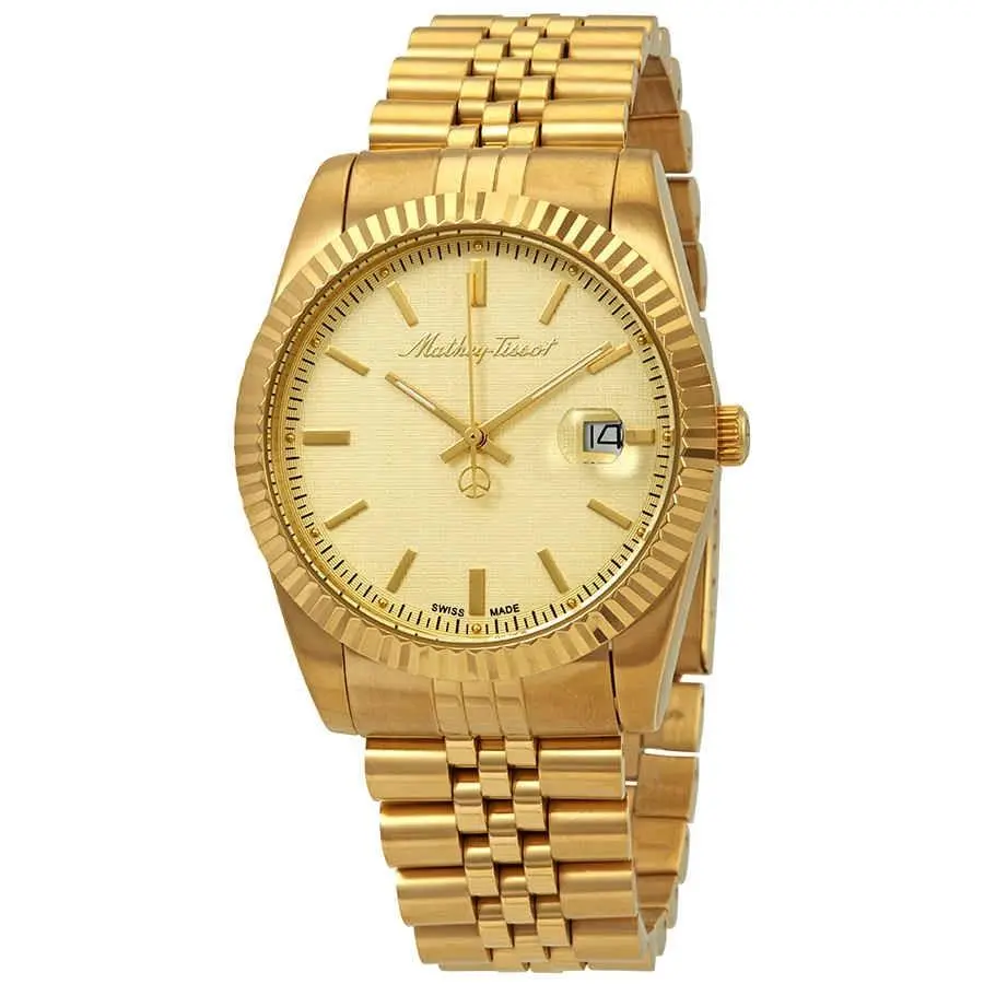 Mathey-tissot Mathey Iii Quartz Gold Dial Men`s Watch H810PDI - Dial: Gold, Band: Yellow Gold PVD, Bezel: Yellow Gold PVD