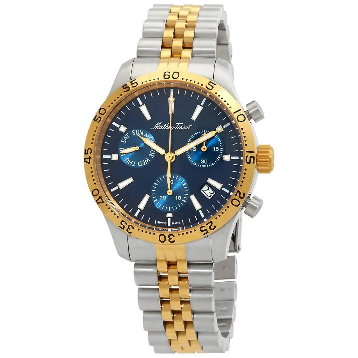 Mathey-tissot Type 22 Chronograph Quartz Blue Dial Men`s Watch H1822CHBBU