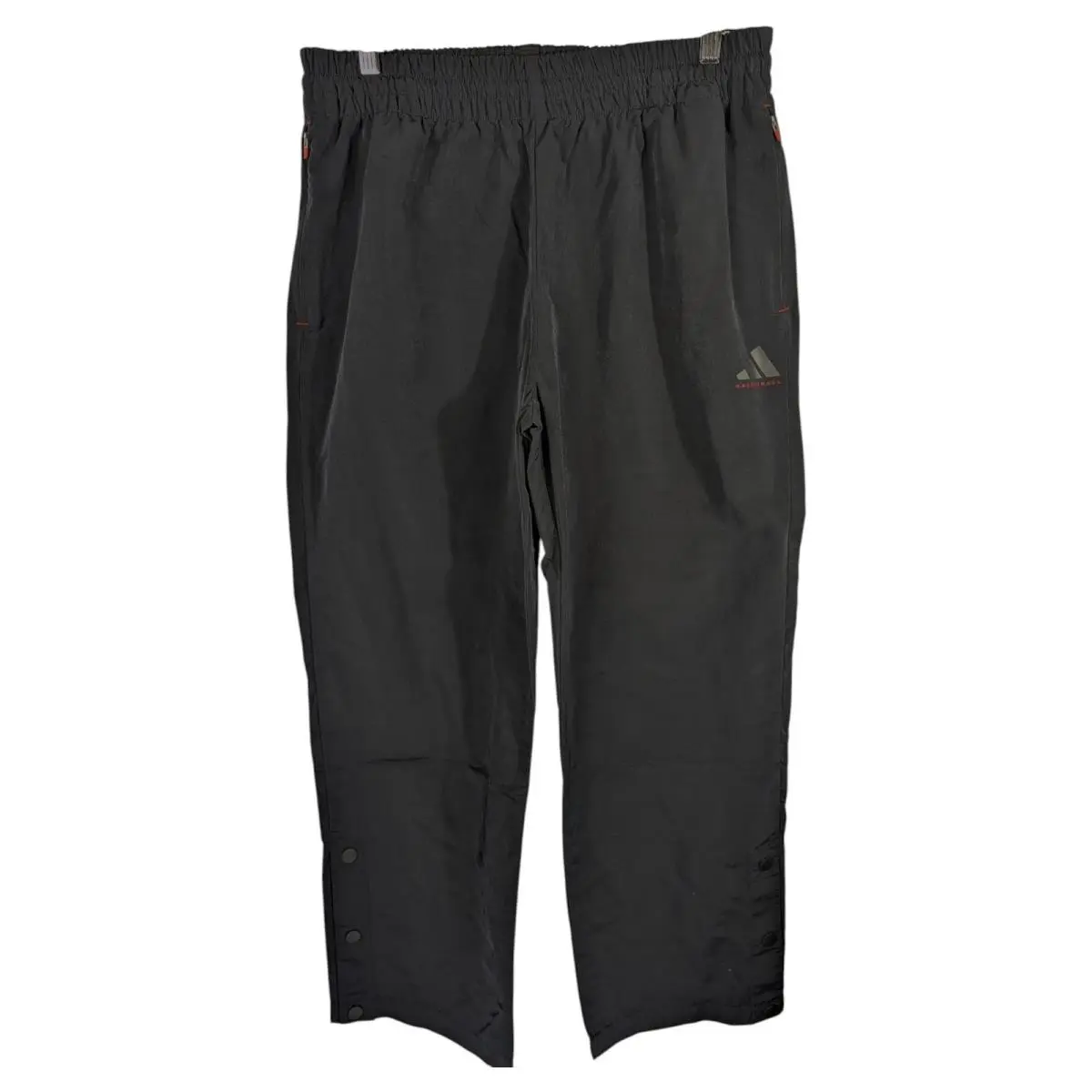 Adidas Basketball Club Pants Mens Small Black Snap Ankle Zip Pockets 33x29.5