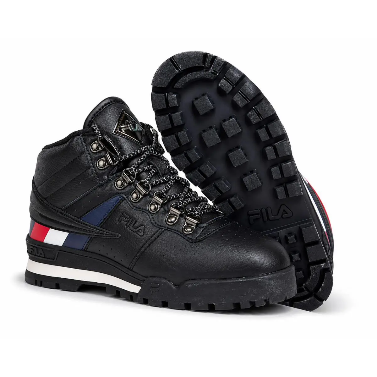 Fila Fitness Hiker Mid Black Boots Men’s Size 9 Leather Hiking Streetwear Sneake