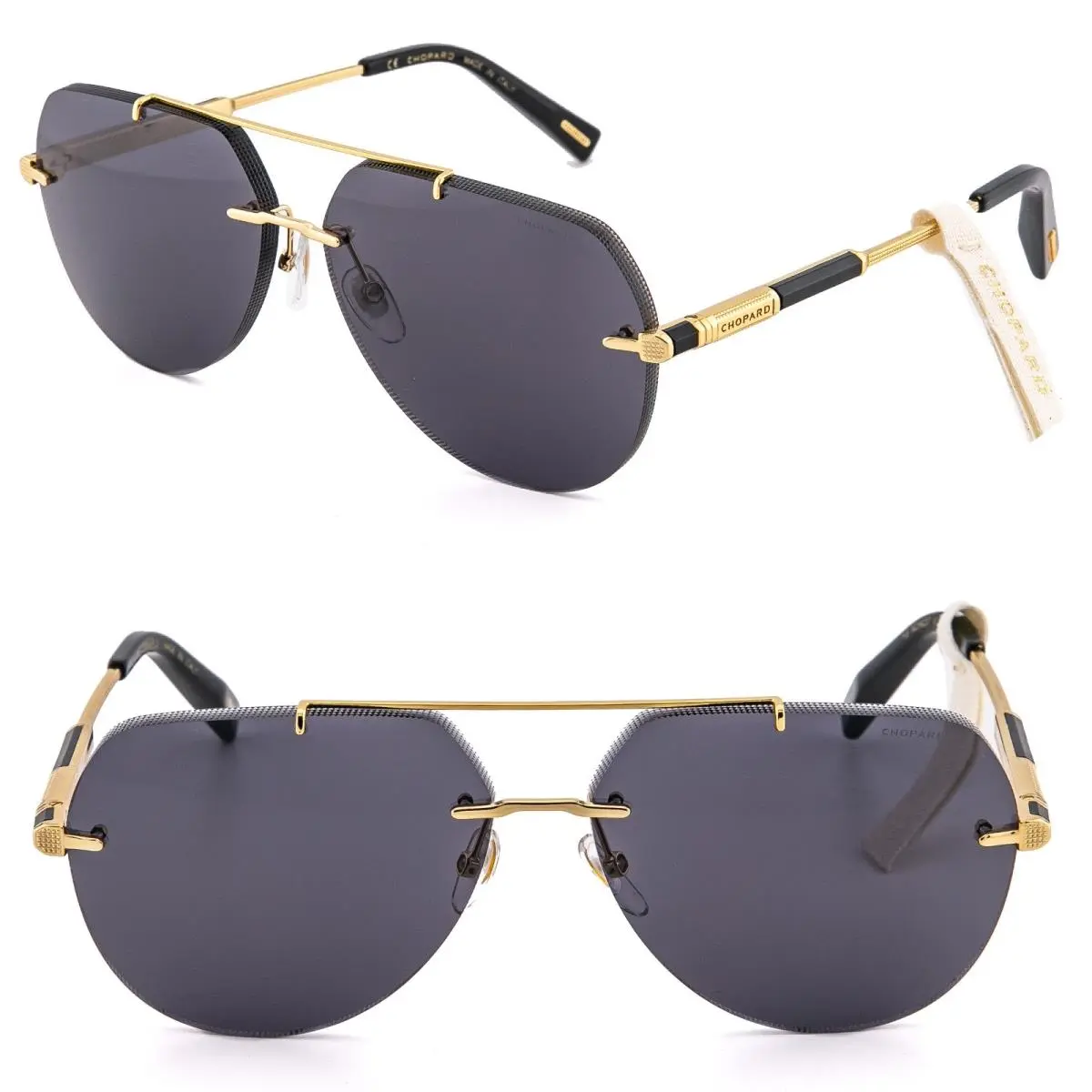 Chopard L.u.c. G37 Aviator Yellow Gold Plated SCHG37 Unisex Rimless Sunglasses
