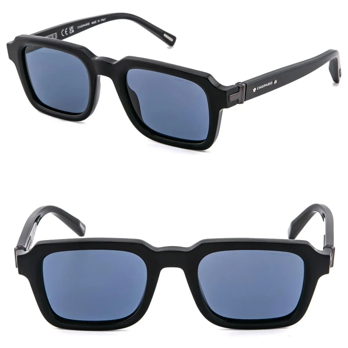 Chopard 376 Classic Racing Square Black Blue SCH376 Polarized Sunglasses 700Z