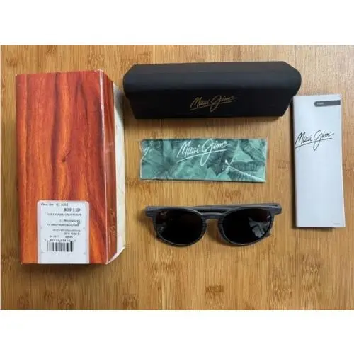 New-unisex Maui Jim Kiawe Sunglasses 809-11D Grey Stripe Frame