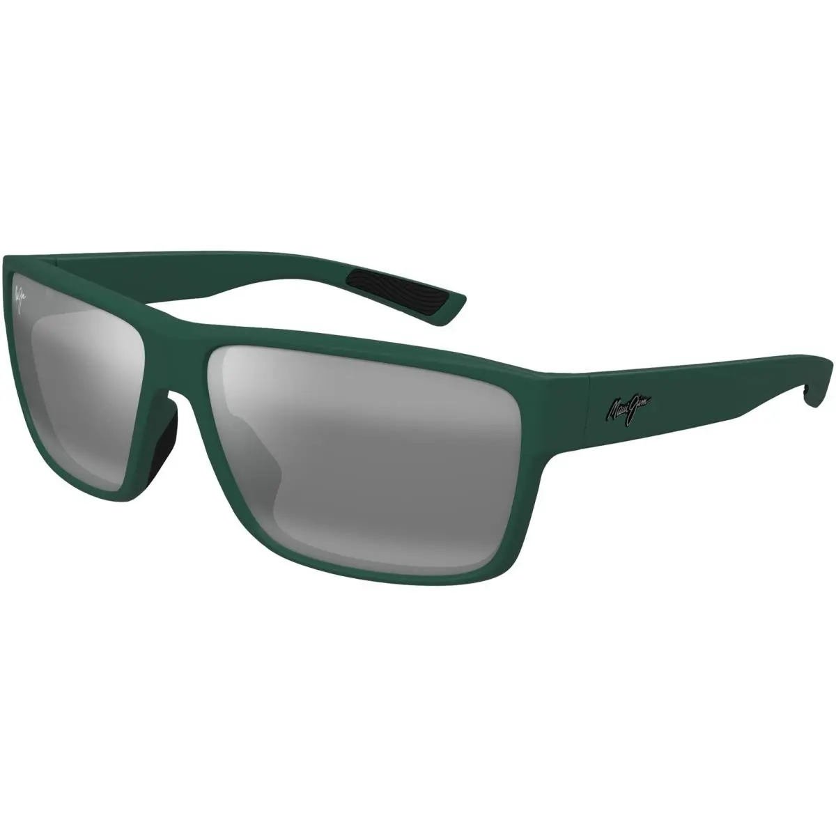 Uila Square Wrap Sunglasses w/ Glass Lens - Made in Italy Matte Dark Military Green/Neutral Grey (15) by Maui Jim