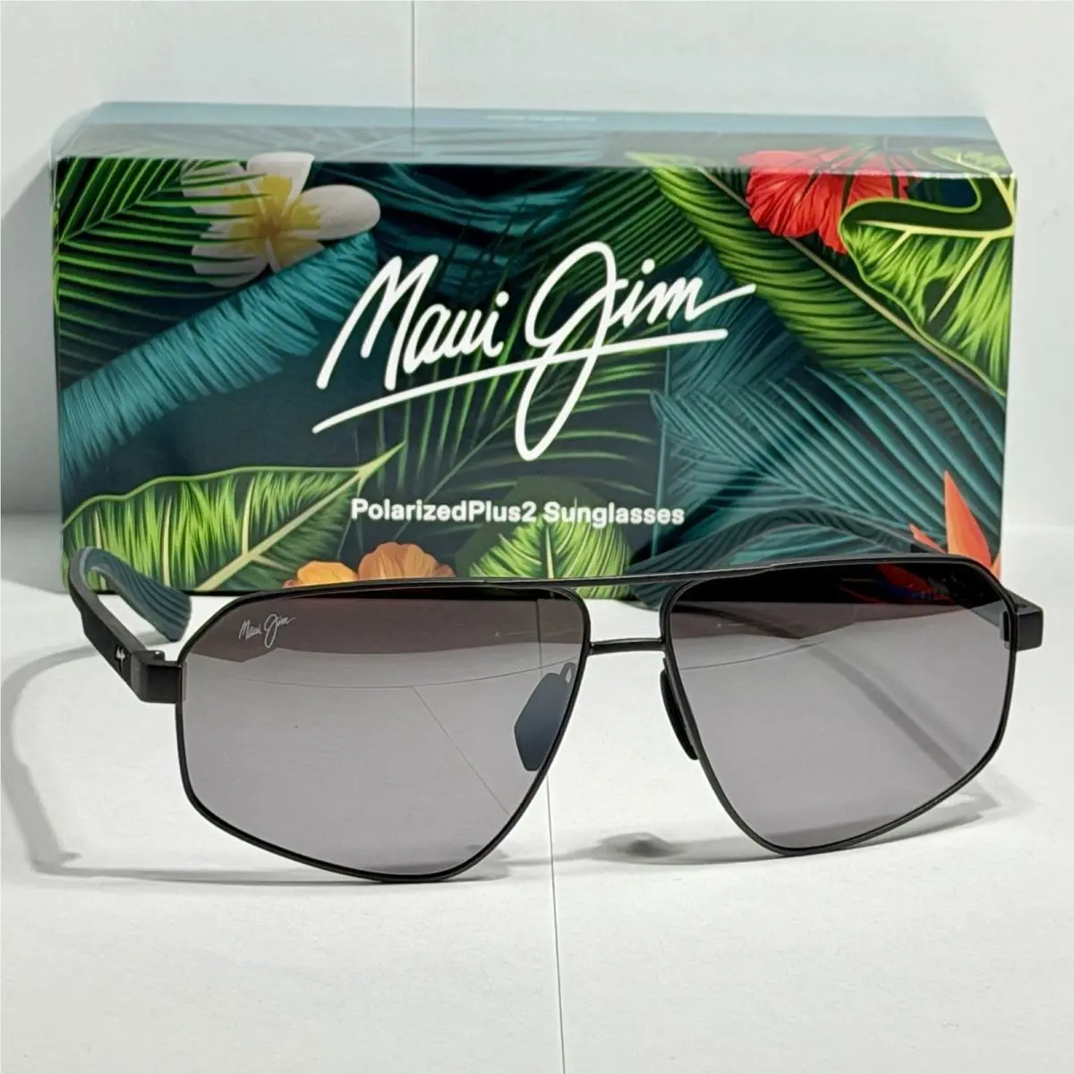 Maui Jim Keawawa MJ 620-02 Gunmetal Silver TO Black Aviator Sunglasses Exclusive