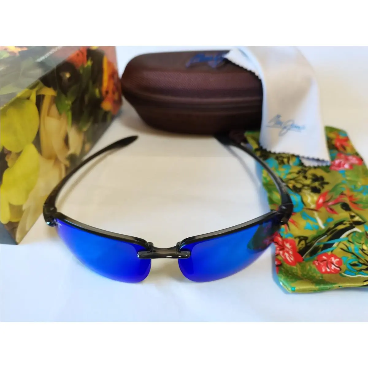 Maui Jim Ho`okipa 407-11 Smoke Grey-blue Hawaii Polarized Rimless Sunglasses