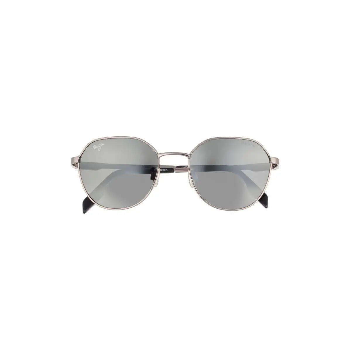 Maui Jim Women 52mm Polarized Round Sunglasses Silver Silver Grey