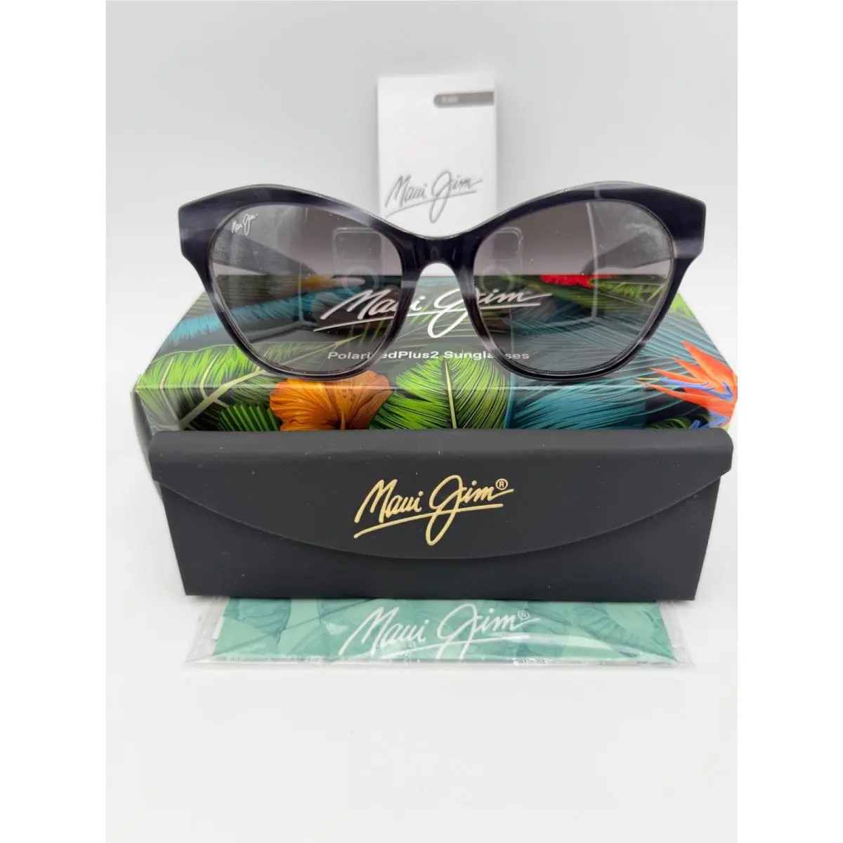 Maui Jim Polarized Sunglasses MJ 818 02X Kalani Black Crystal Neutral Grey