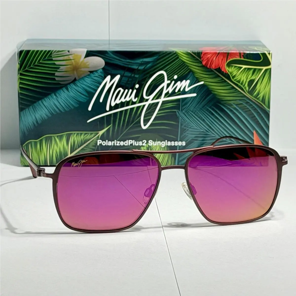 Maui Jim Beaches Titanium Sunglasses P541-07M Matte Burgundy/maui Sunrise