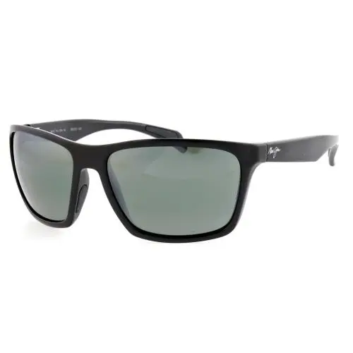 Maui Jim Makoa MJ804-02 59mm Glossy Black Square Wrap Sunglasses Italy