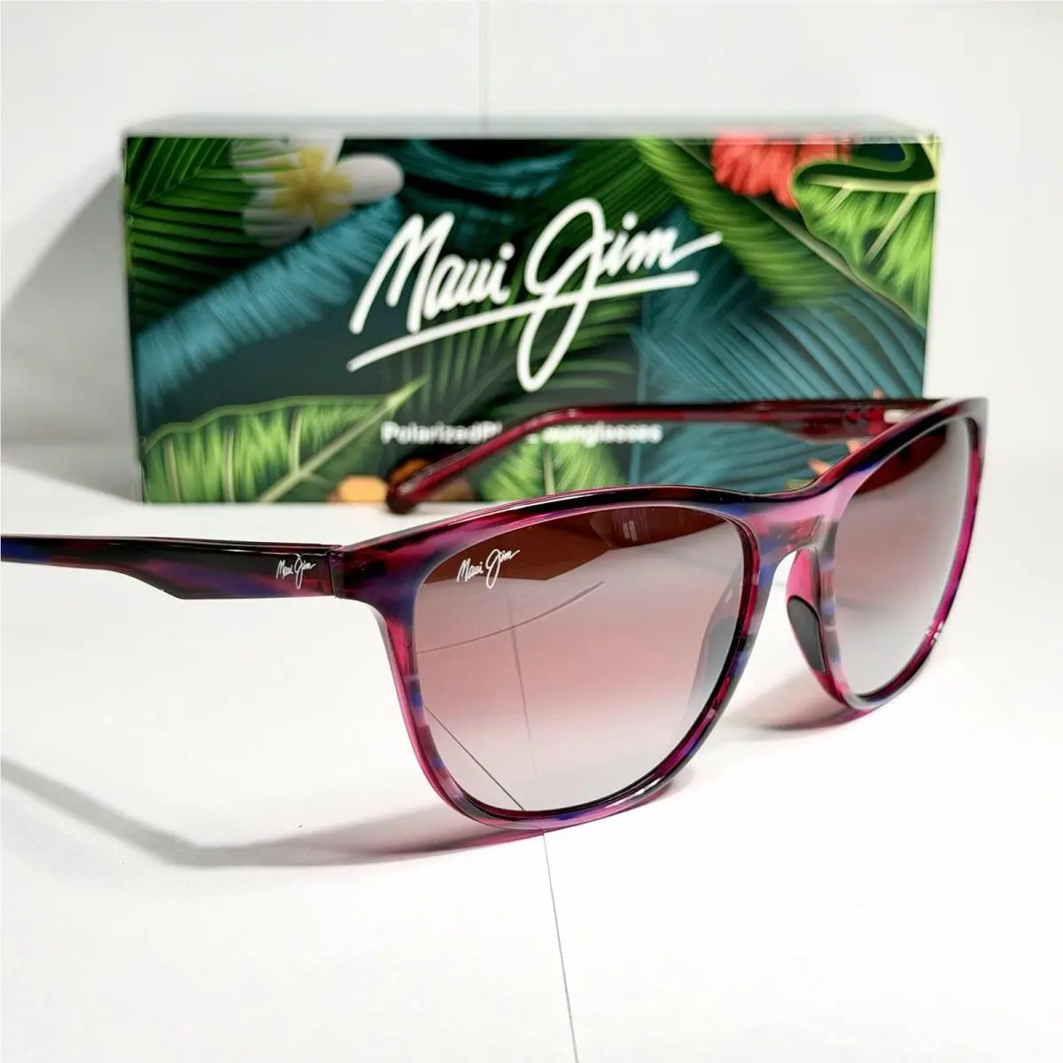 Maui Jim Sugar Cane Lilac Sunset Polarized Rose Glass Sunglass 783-13B