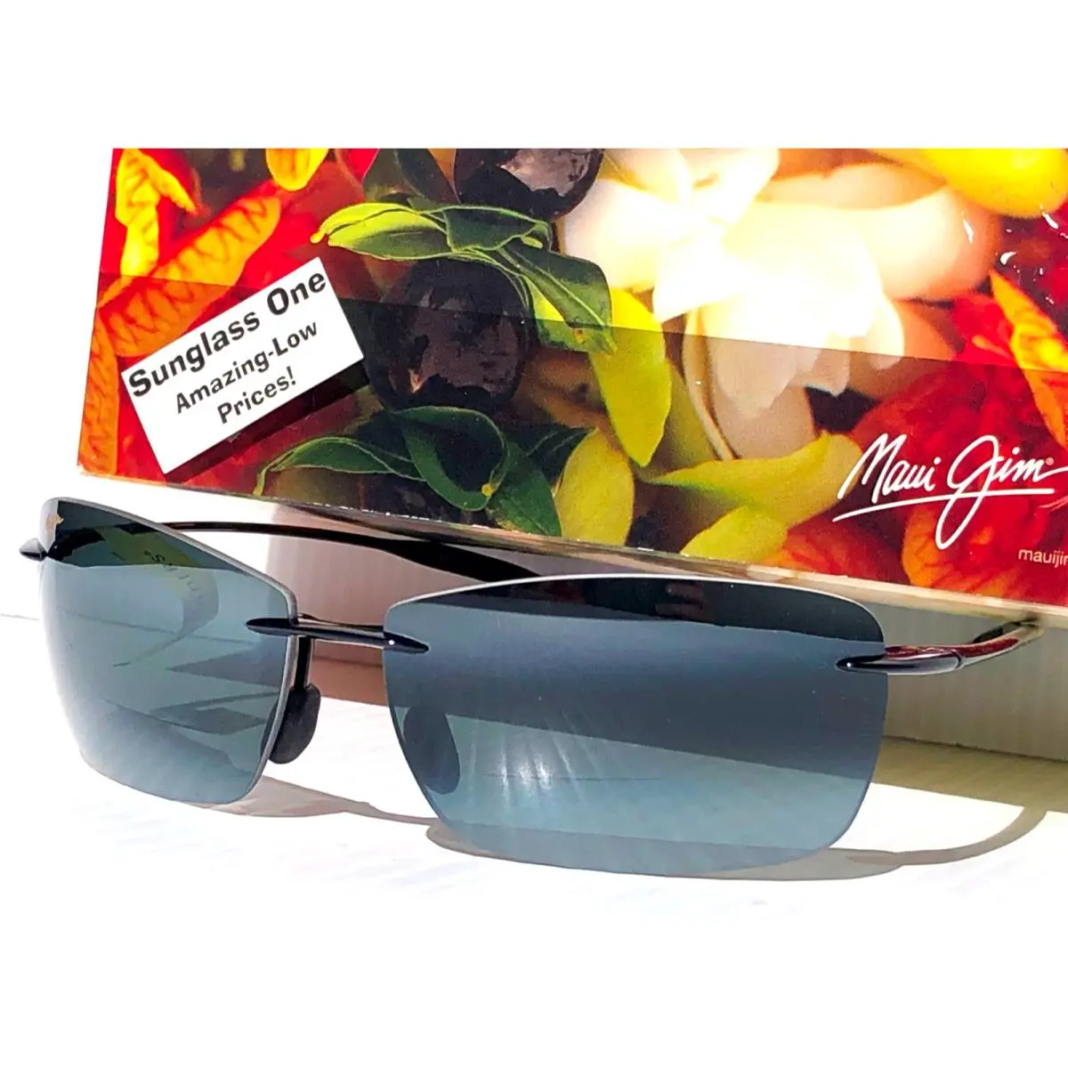 Maui Jim Lighthouse Gloss Black Polarized Grey Readers +1.5 Sunglass 423-0215