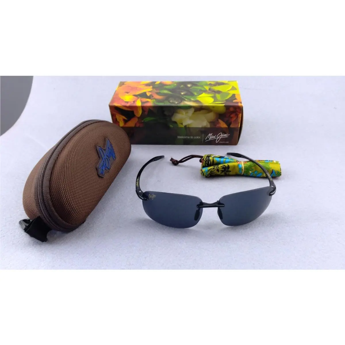 Mau Jim 422-02 Sport Sunglasses Breakwall Gloss Black Frame /neutral Gray