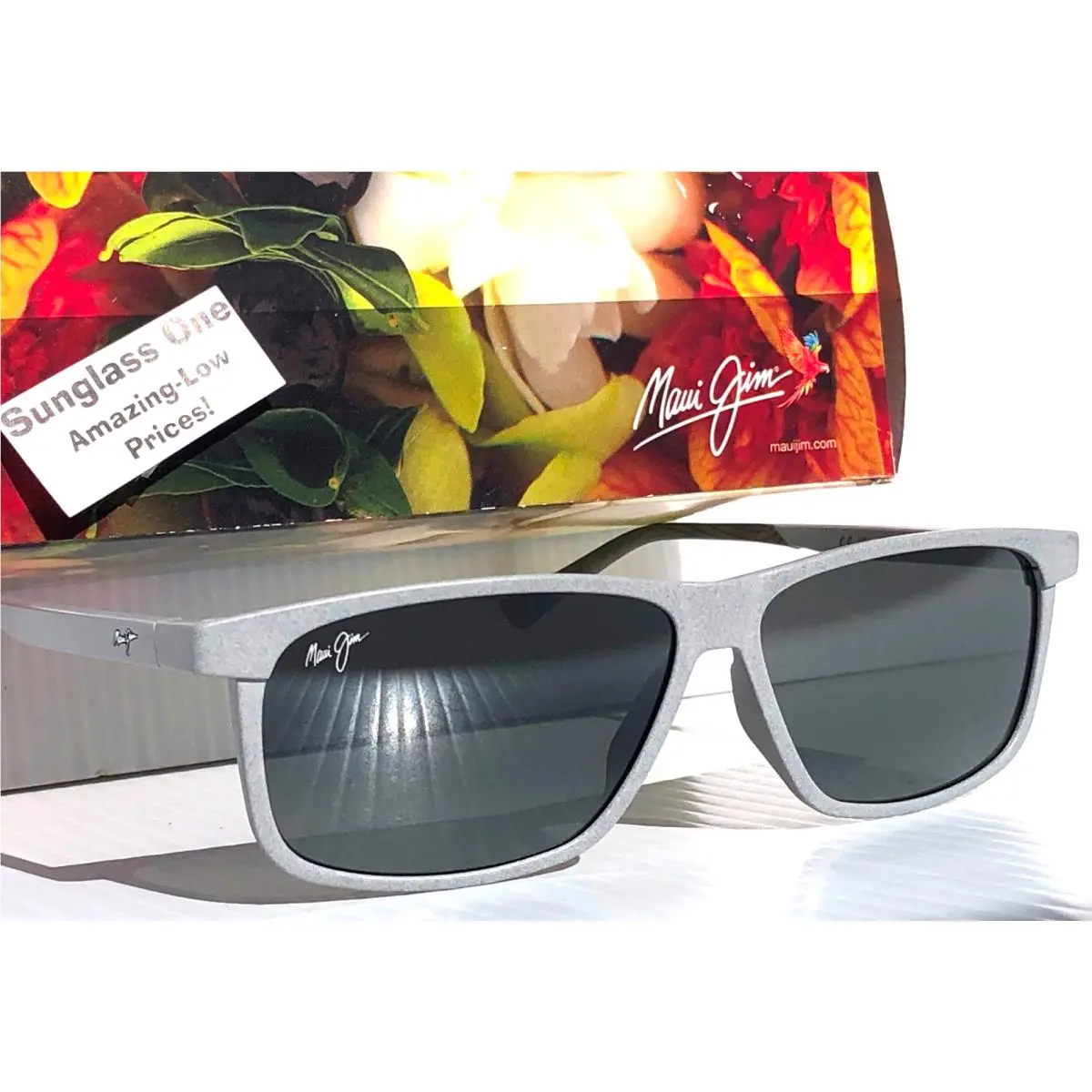 Maui Jim Pulama Matte Grey Polarized Grey Glass Lens Sunglass 618-14a