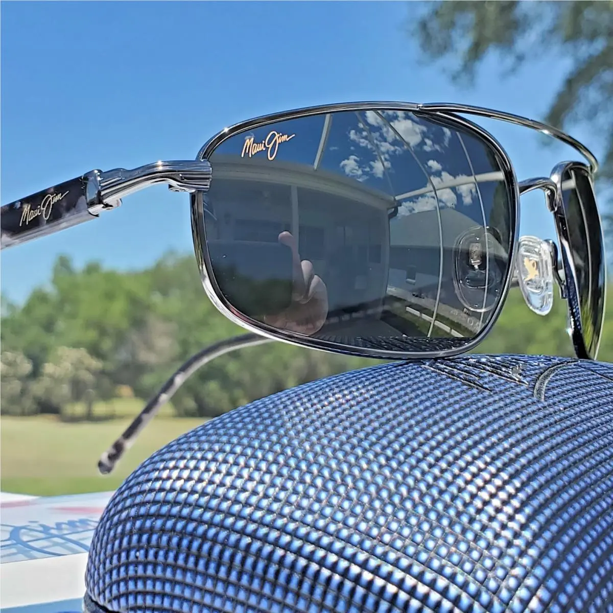 Maui Jim Kahuna 162-02 Gunmetal Wraps w/ Black + Grey Arms/ Grey Lenses