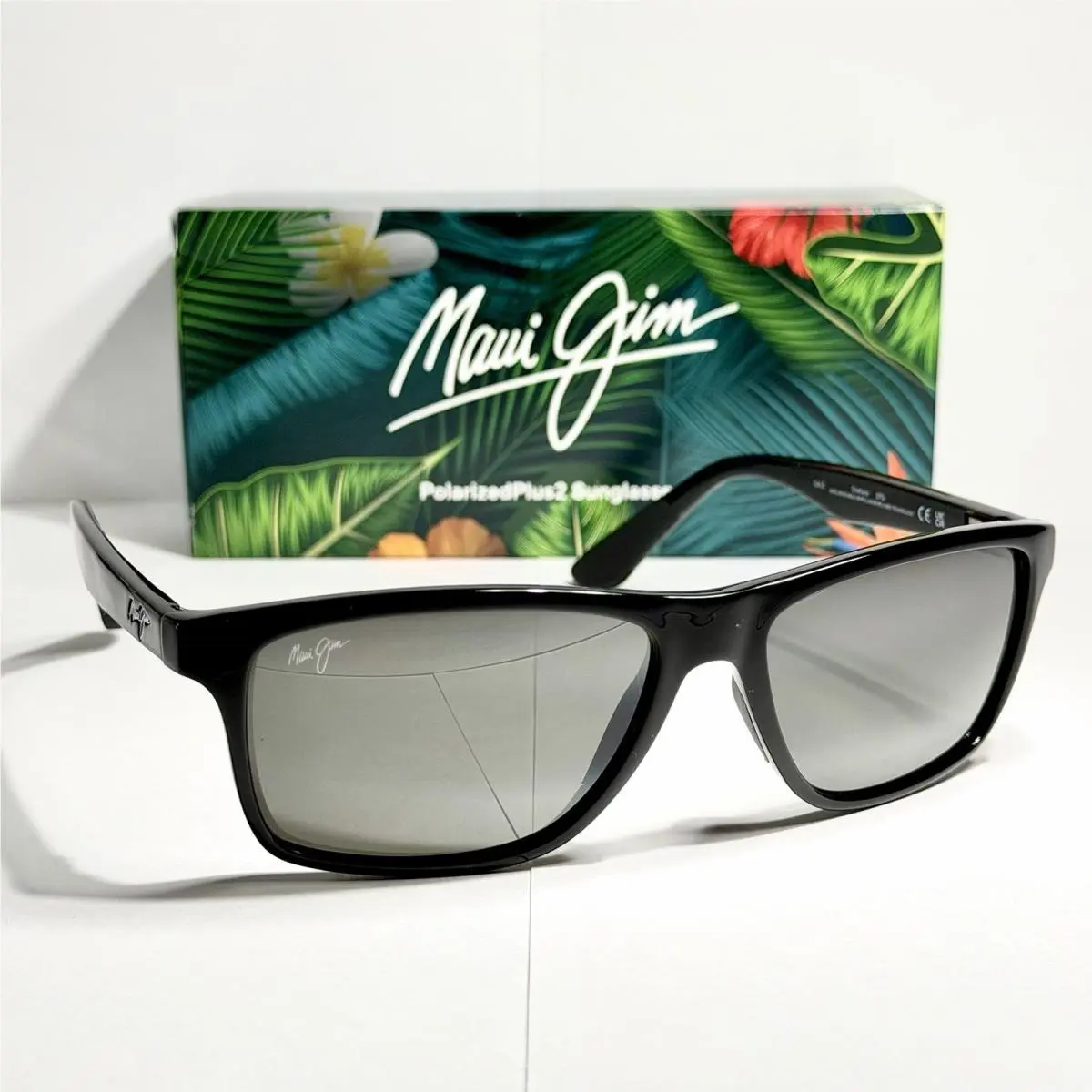 Maui Jim Onshore Sunglasses Black Mirror Silver Polarized Glass MJ 798-02 W/case