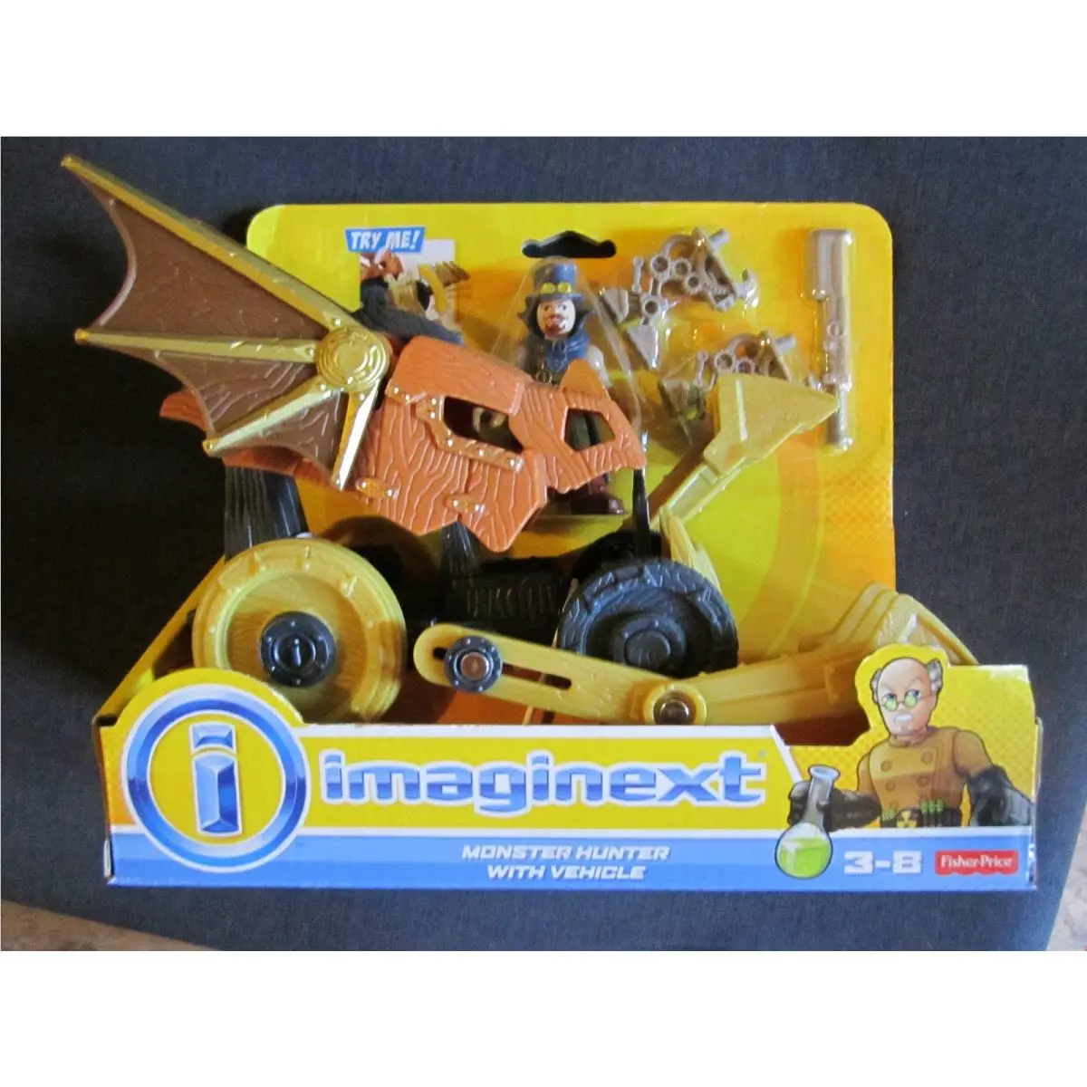 Fisher-price Imaginext Monsters Monster Hunter Vehicle Claw Jaw Action Toy