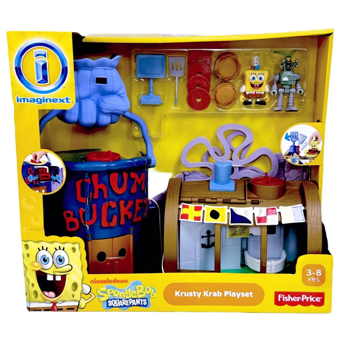 Spongebob Squarepants Krusty Krab Chum Bucket Imaginext Playset Kids Toy 3+