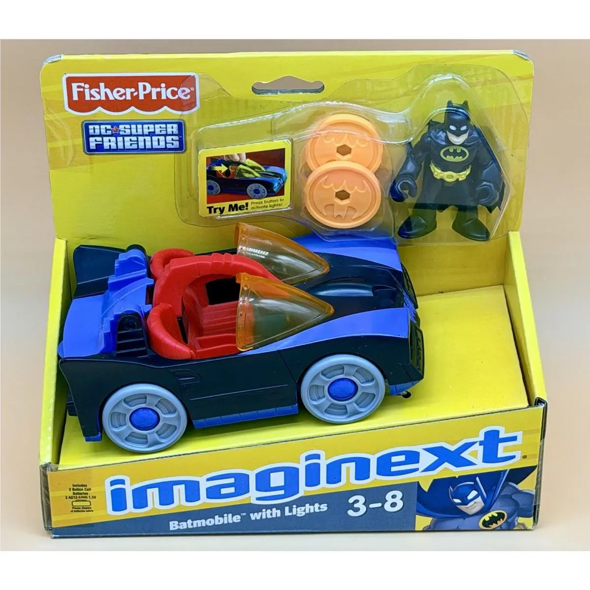 2011 Fisher-price Imaginext DC Super Friends Batmobile with Lights Toy