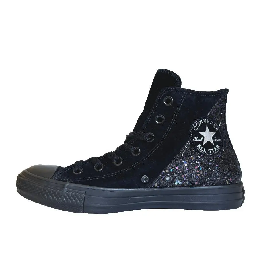 Converse Ctas Quarter Split Panel HI Mens/womens Casual Black/multi Sneakers - Black