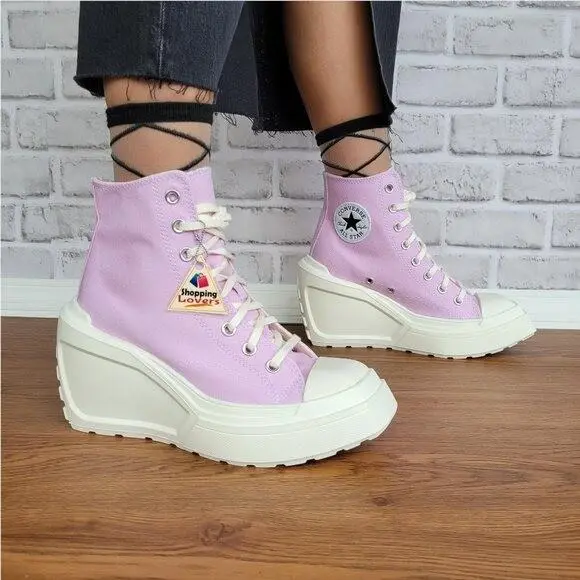 Converse Chuck 70 De Luxe Wedge Hi Sz 9.5 Womens Shoes Purple Sneakers A07584C