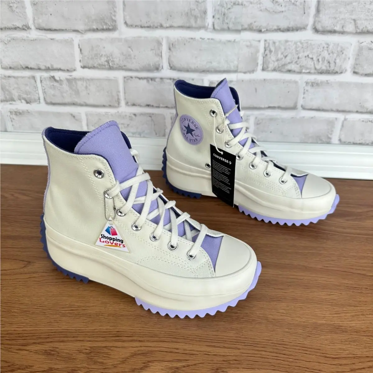 ⭐converse Run Star Hike Hi Platform Sz 6 Mens Shoes Sneaker Beige Purple A16188C