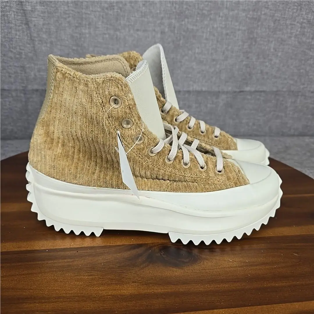 Converse Run Star Hike Hi Sneakers Womens 9.5 Sand Corduroy Platform Shoes