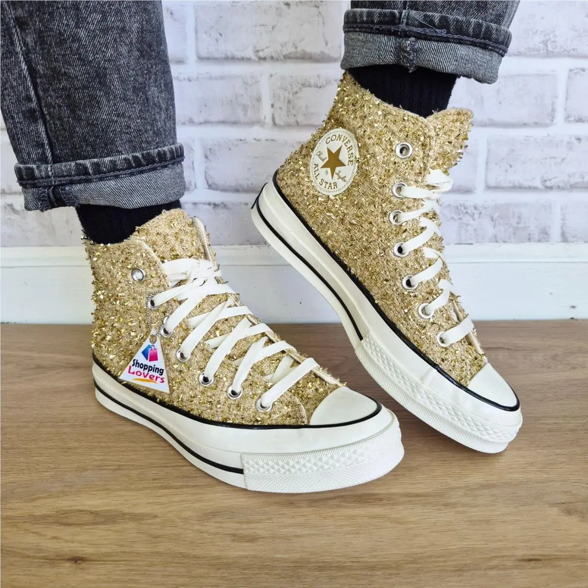 ⭐converse Chuck 70 Hi Metallic Sz 7.5 Women`s Shoes Sneakers Gold White A16401C