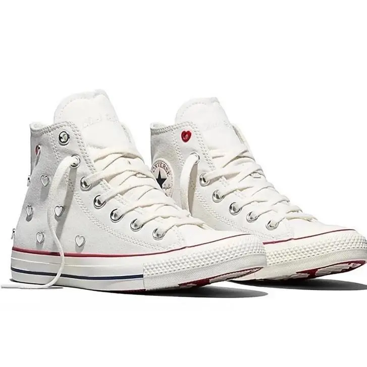 Converse Chuck Taylor All Star Hi Top Womens Shoes Size 6 White A19055C Heart