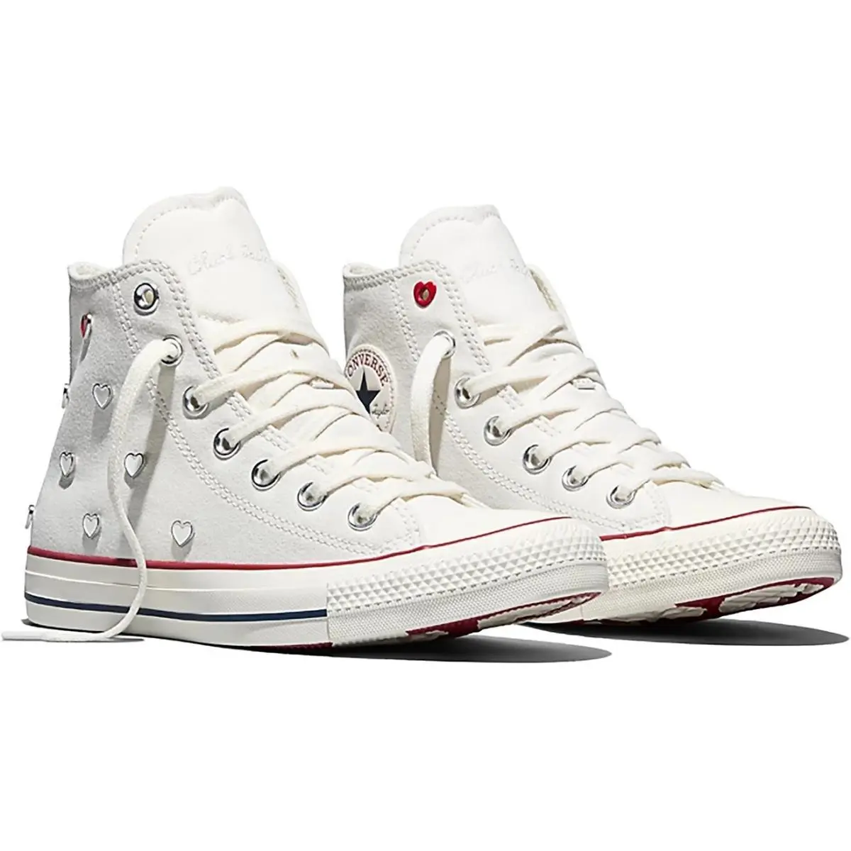 Converse Chuck Taylor All Star Hi Top Womens Shoes Size 8.5 White A19055C Heart