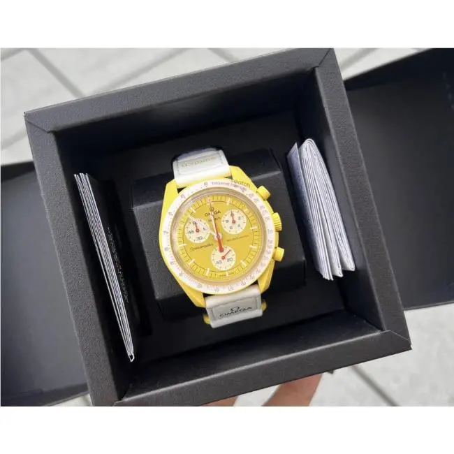 Swatch x Omega Bioceramic Moonswatch Mission To The Sun Yellow Dial Watch