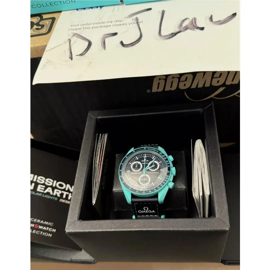 Swatch x Omega Bioceramic Moonswatch Mission To Earth Polar Lights