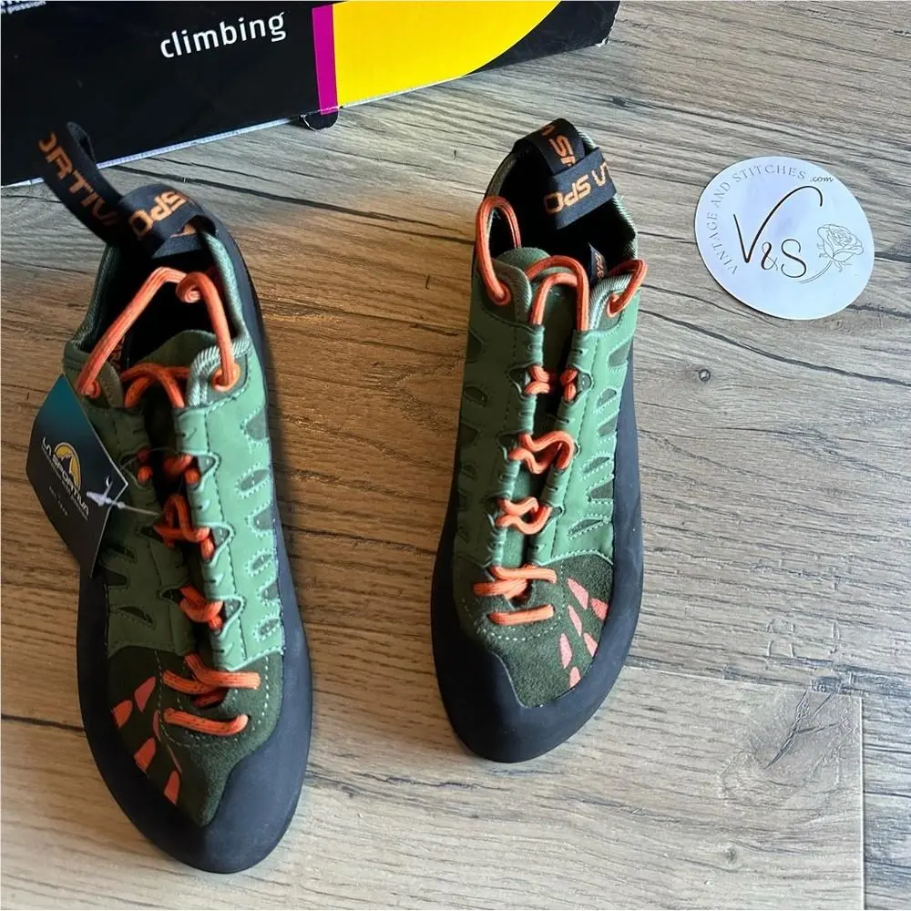 La Sportiva Womens Finale Rock Climbing EU 43.5 Olive Tiger