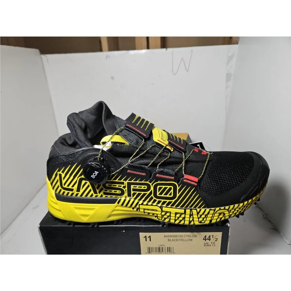 La Sportiva Cyklon Trail Running Shoes Men’s 11 Boa Black Yellow
