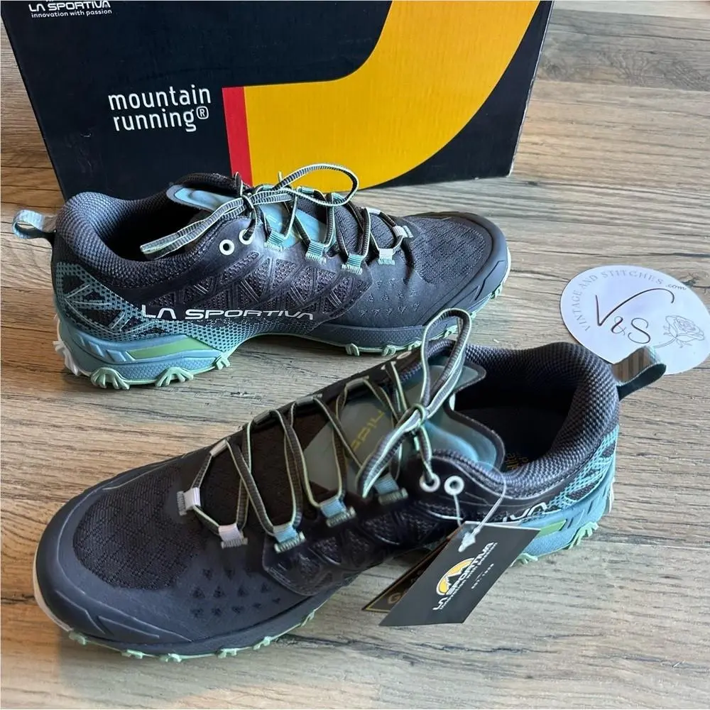 La Sportiva Womens Bushido II Gtx Trail Running Shoes Carbon Mist Size 9.5