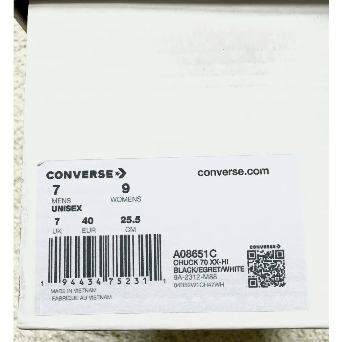 Converse shoes - Converse Chuck 70 - Chuck - A08651C - Black, Manufacturer: Black/Egret/White 19
